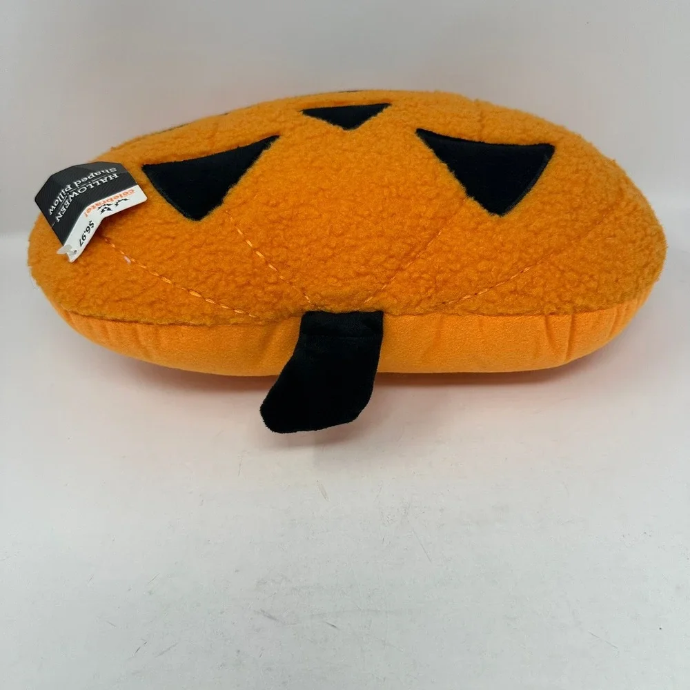 Way to Celebrate Pillow Orange Pumpkin Halloween Shaped Sherpa Plush